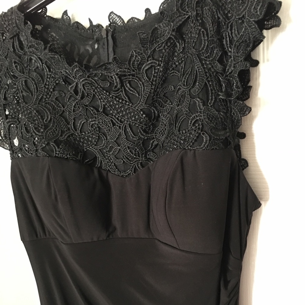 Long, lace & ruched formal